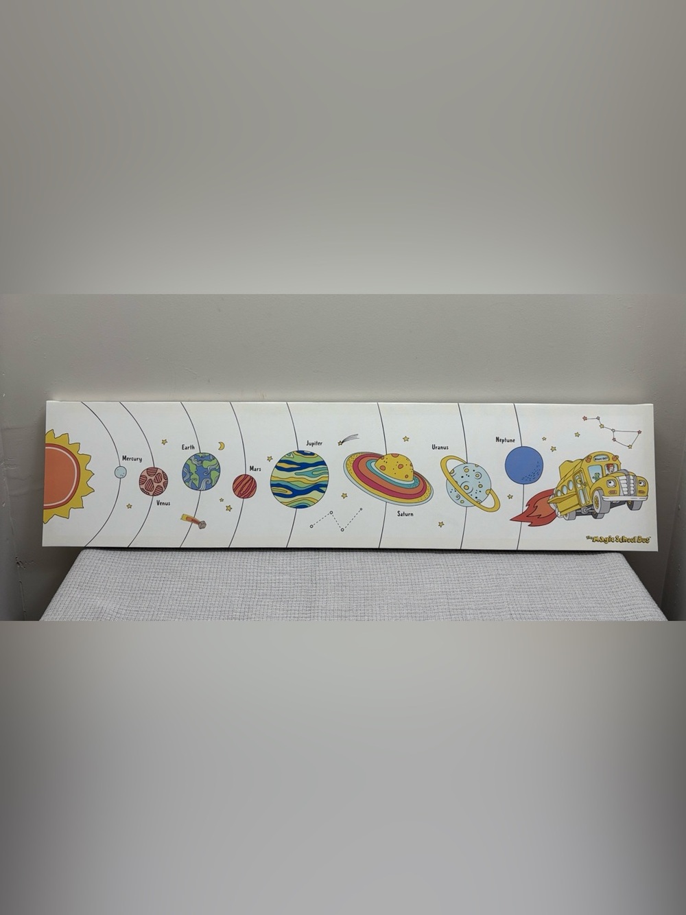 The Magic School Bus Solar System Canvas Wall Decor 40"x9.5" Classroom Art